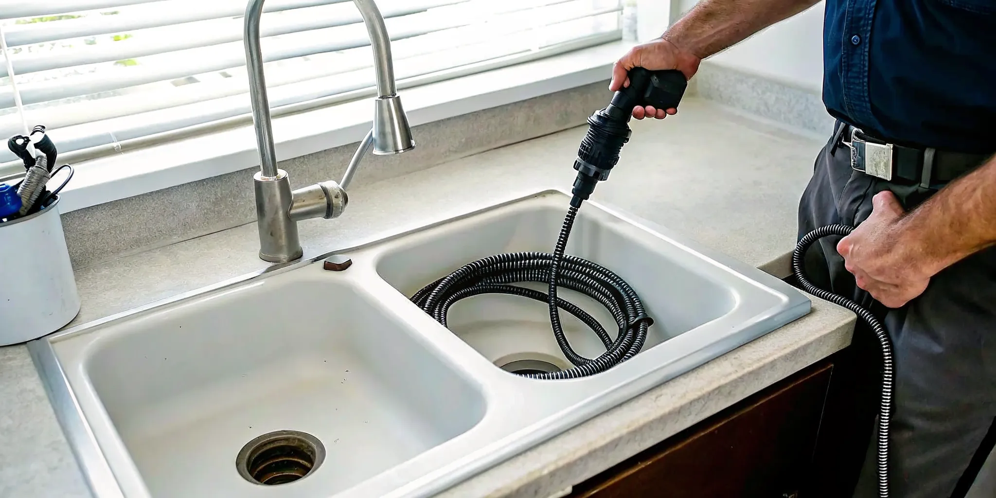 Plumber drain snake auger machine used for clearing clogs in Fort Myers homes