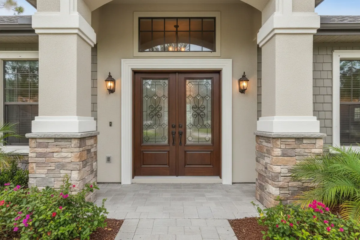 Exterior double doors at a Northeast Florida home