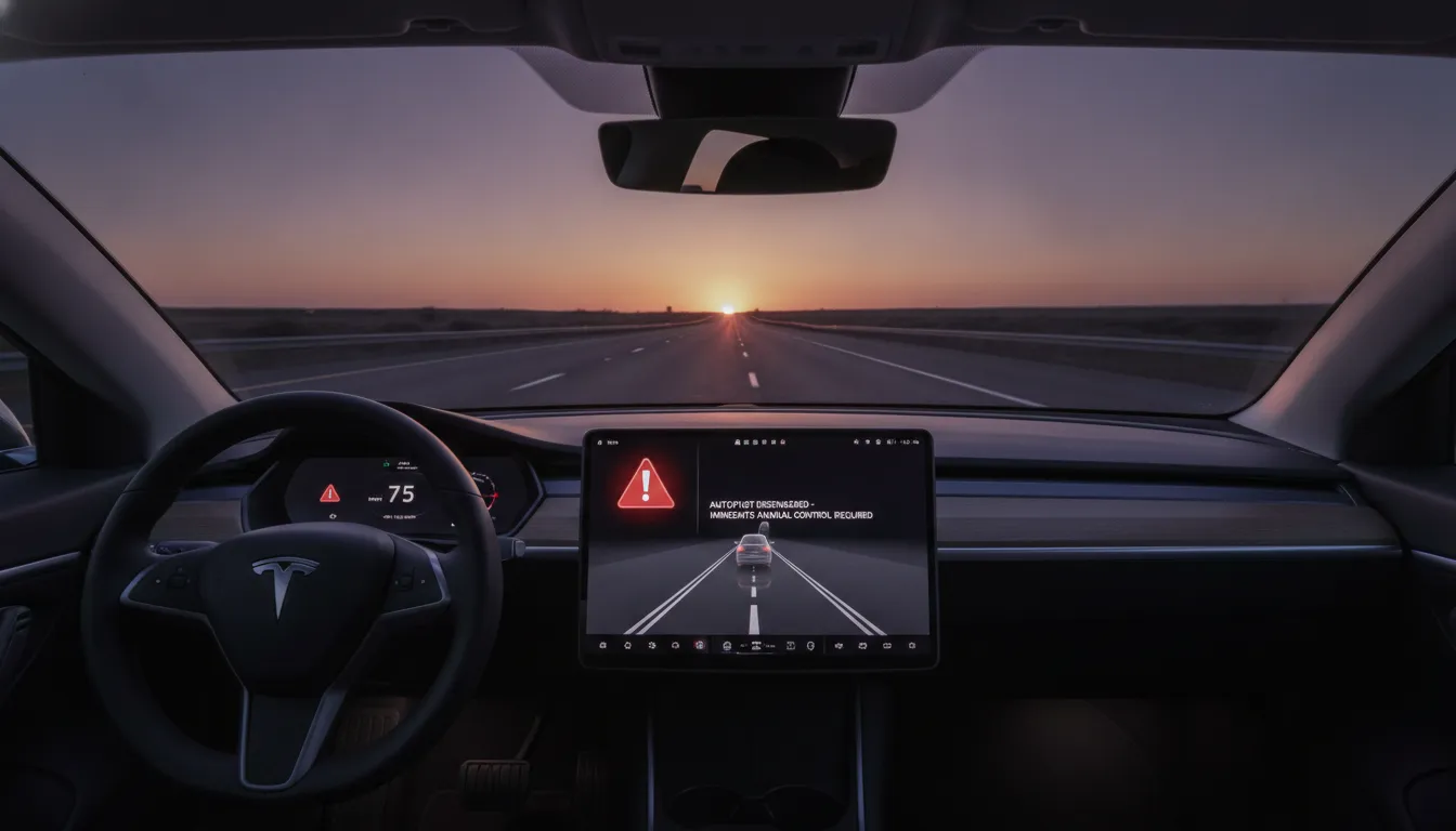 Tesla Autopilot phantom braking issue represented on vehicle diagnostic display