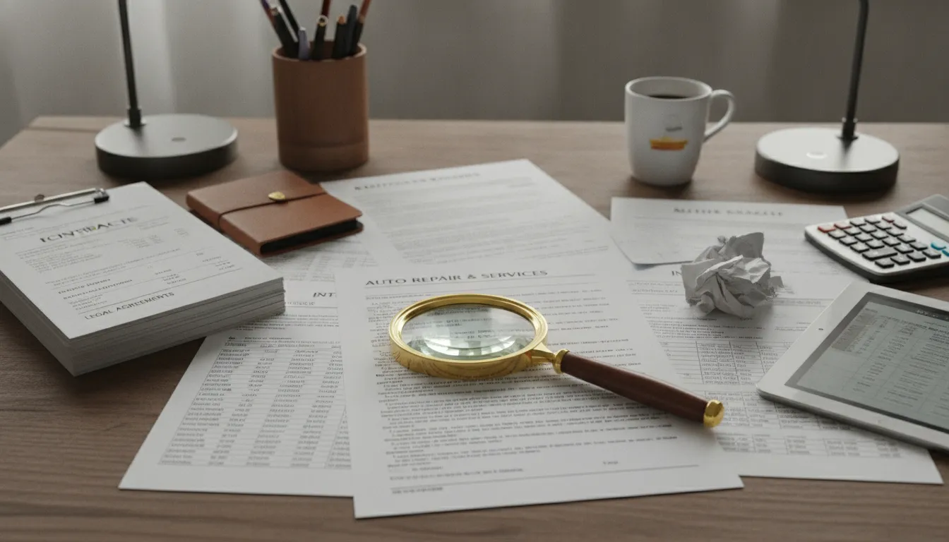 Organized vehicle service records and legal repair invoices prepared for a lemon law claim
