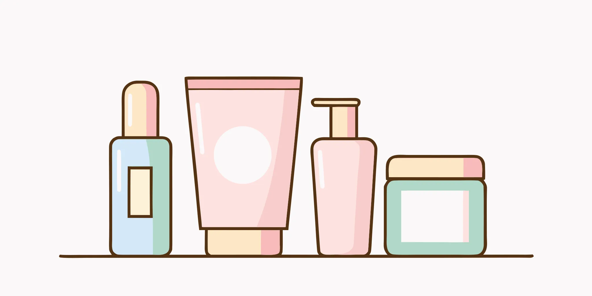 Gentle Bright Girl skincare products arranged on pastel surface for dry skin routine