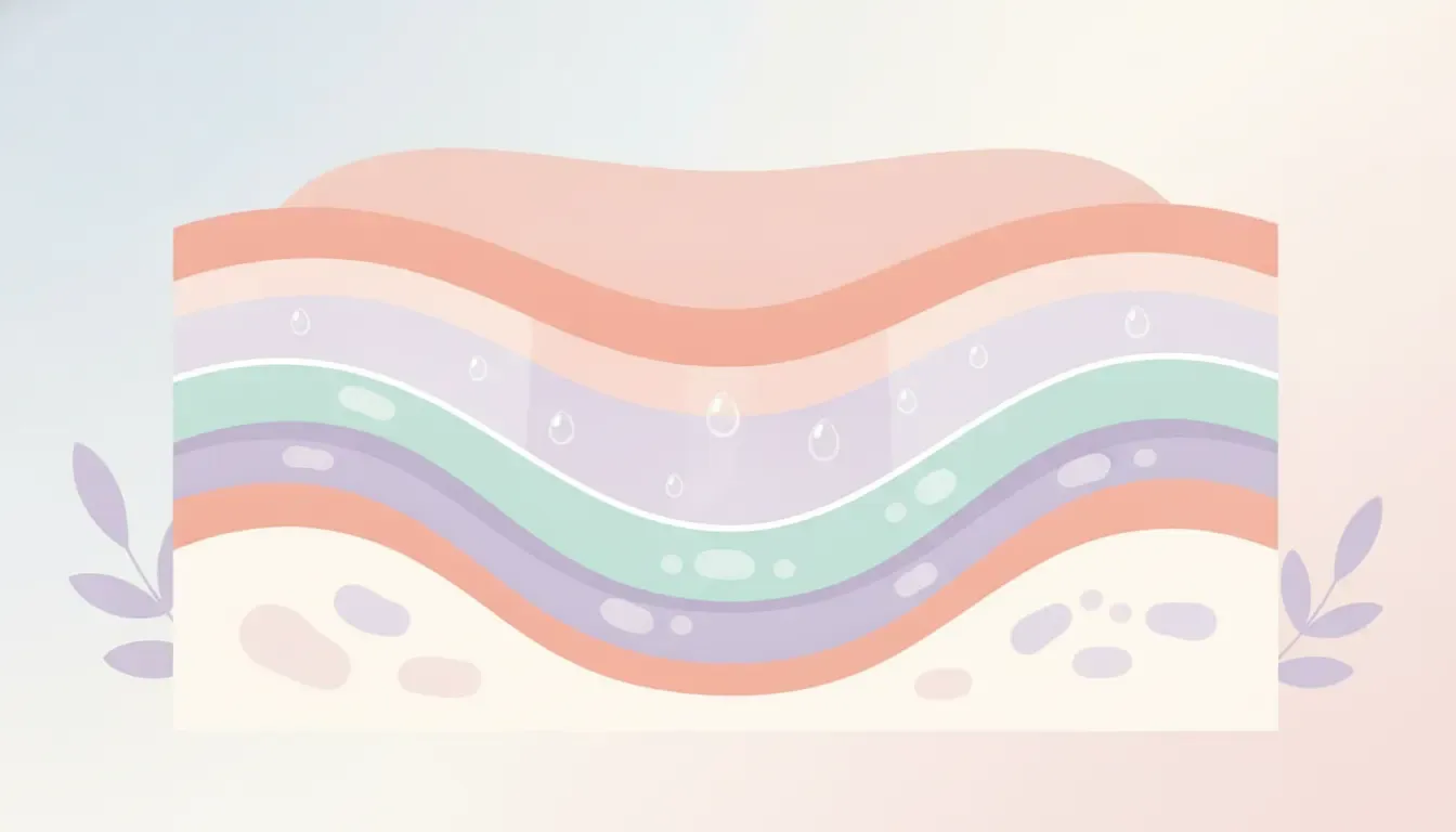 Layered editorial illustration showing how the skin barrier helps hold moisture in young skin