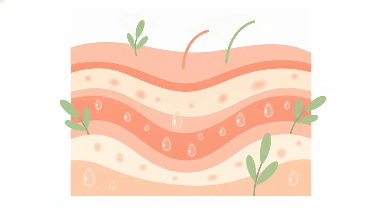 Abstract illustration of hydrated skin layers for an allantoin benefits for skin guide