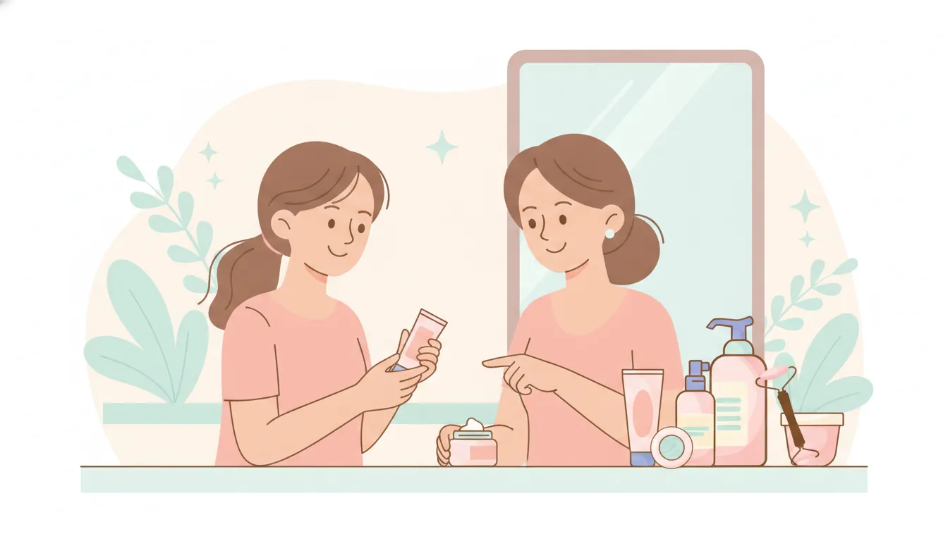 Teen and parent reviewing a gentle skincare routine together