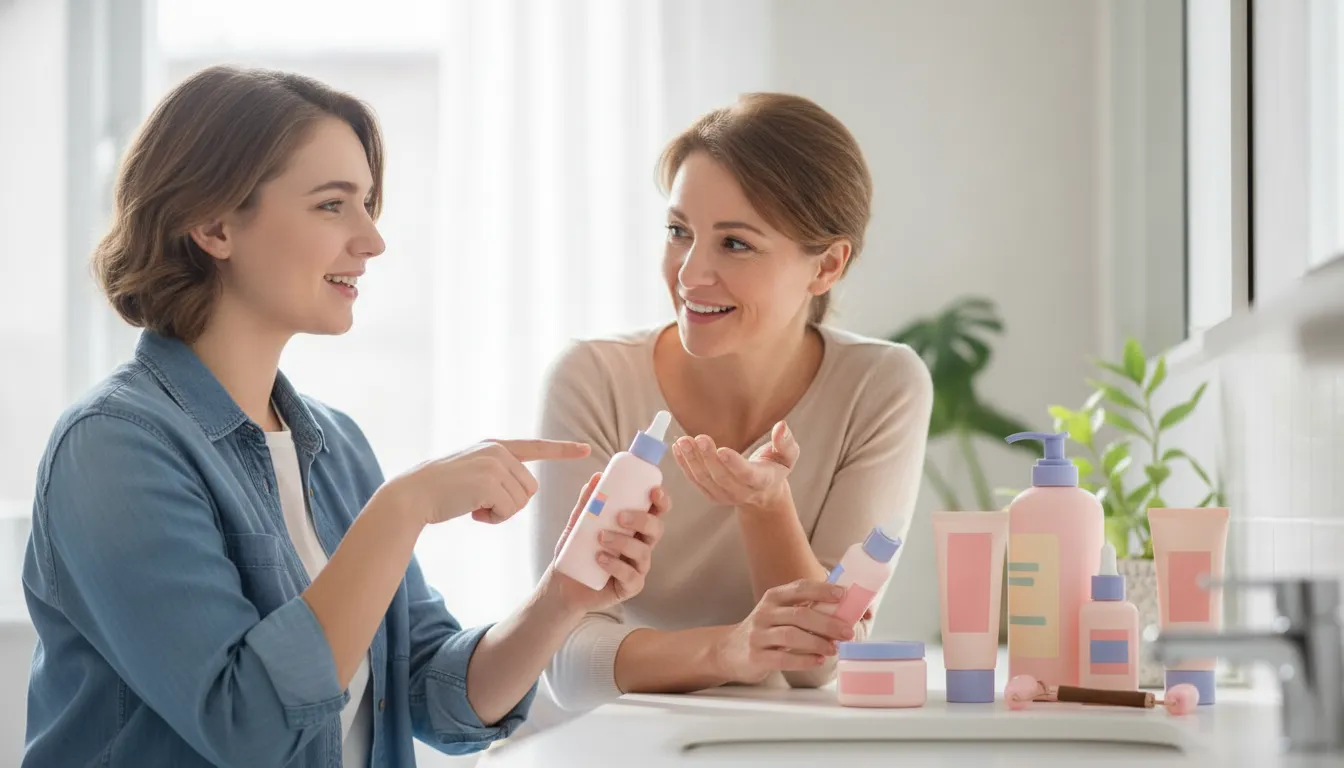 Teen arranging a simple facial skincare routine for different skin needs
