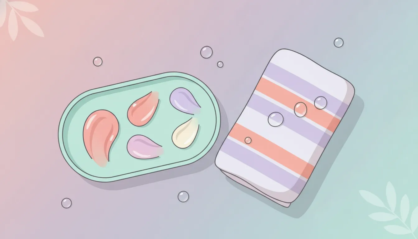 Moisturizer texture and water droplets for a simple teen skincare routine