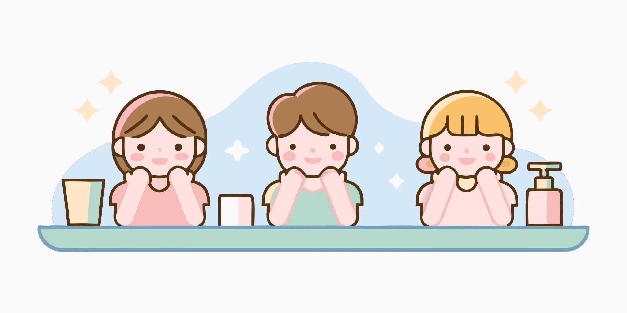 Teen following a simple morning skincare routine