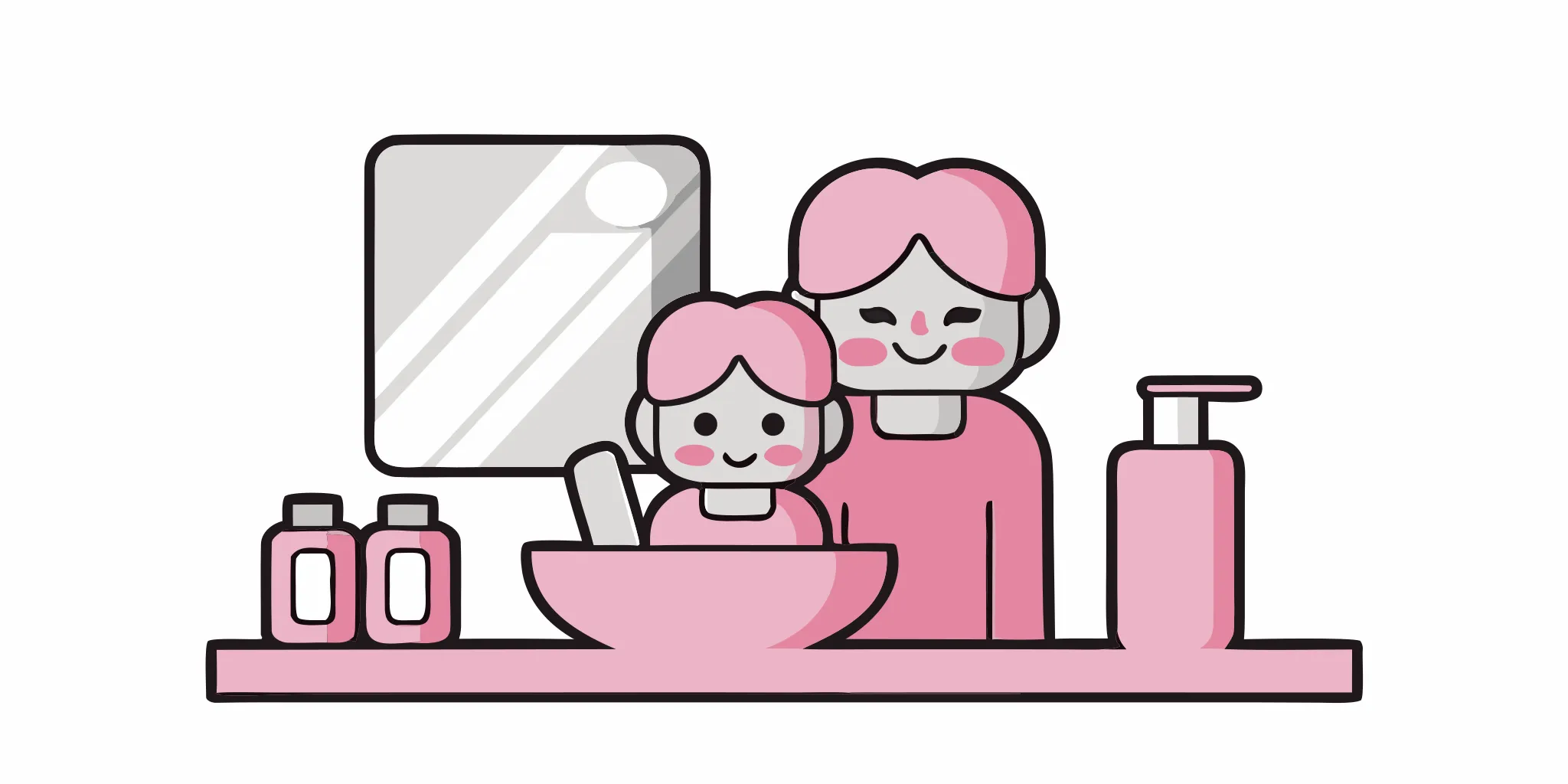 Tween gently washing her face as part of an age-appropriate skincare routine
