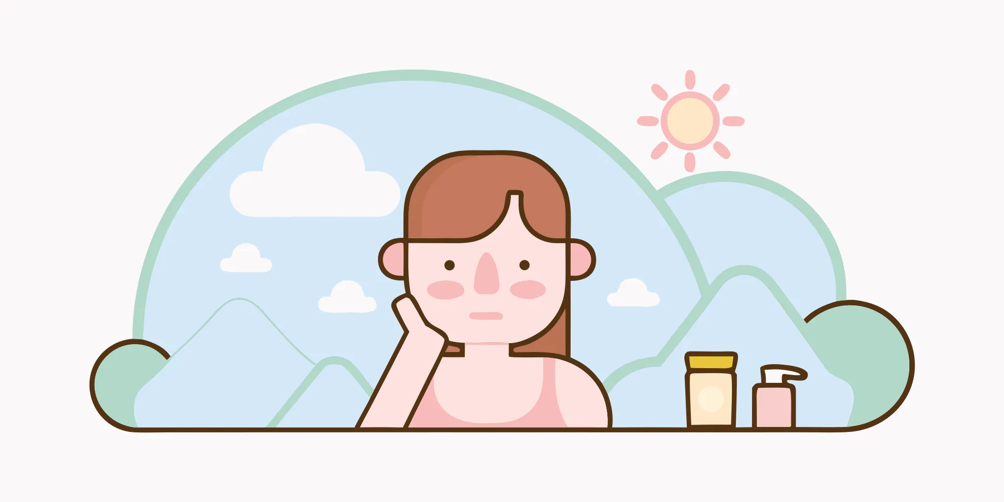Teen applying mineral sunscreen as part of a daily young skin routine