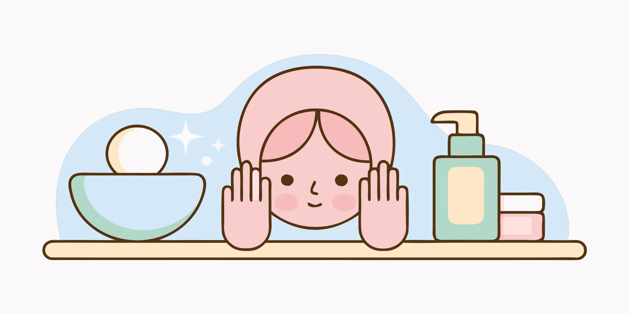 Teen gently applying toner for teens with clean hands