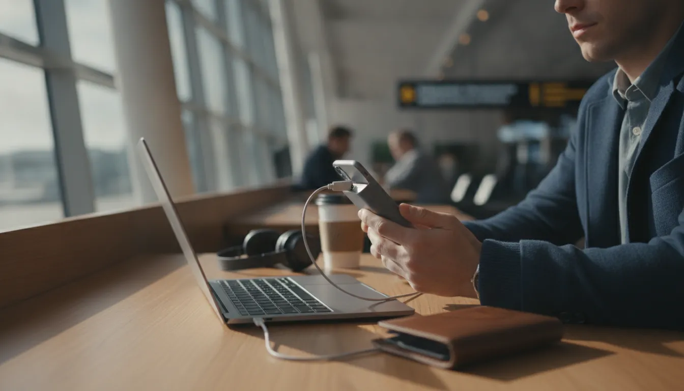 Portable Power Supplies packed for business travel and air travel