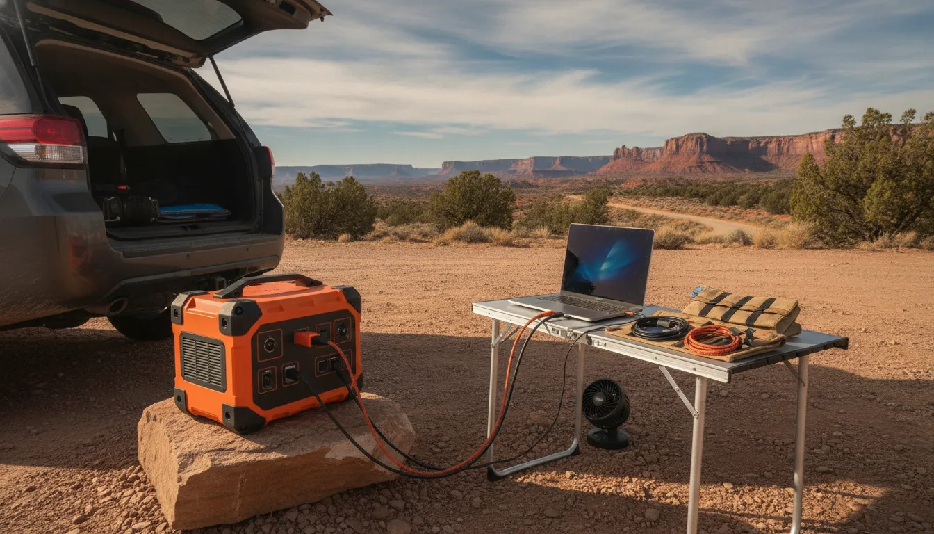 How to charge laptop in car with a portable power station while parked