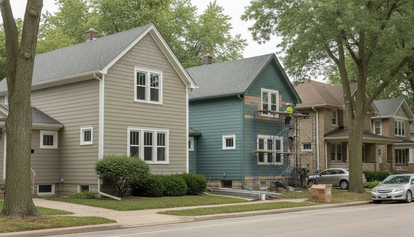 Milwaukee-area homes with vinyl and fiber cement siding during an exterior remodel