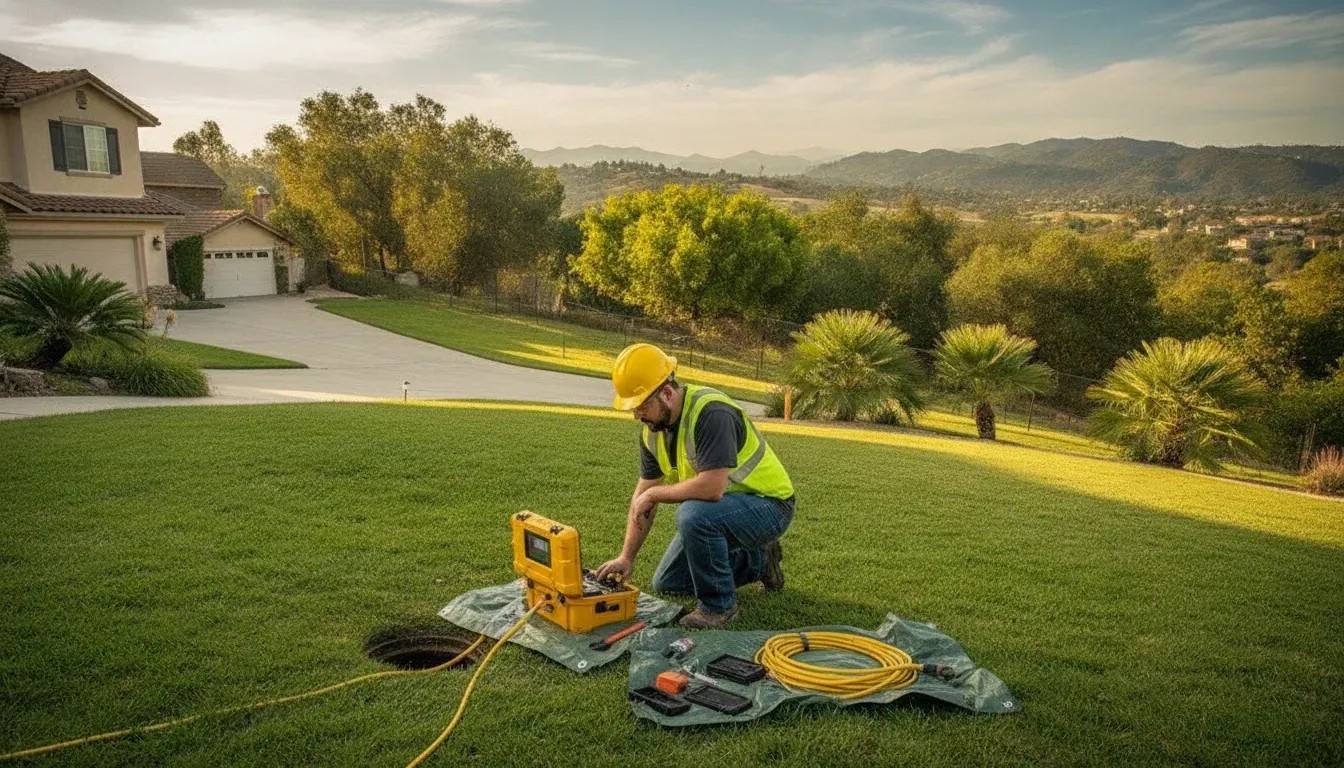 Sewer camera inspection at an Agoura Hills residential property