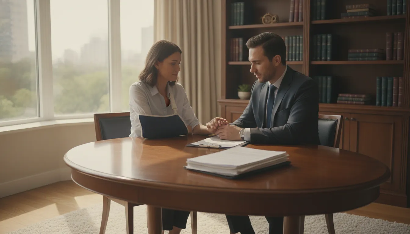 California dog bite lawyer consulting with an injured client