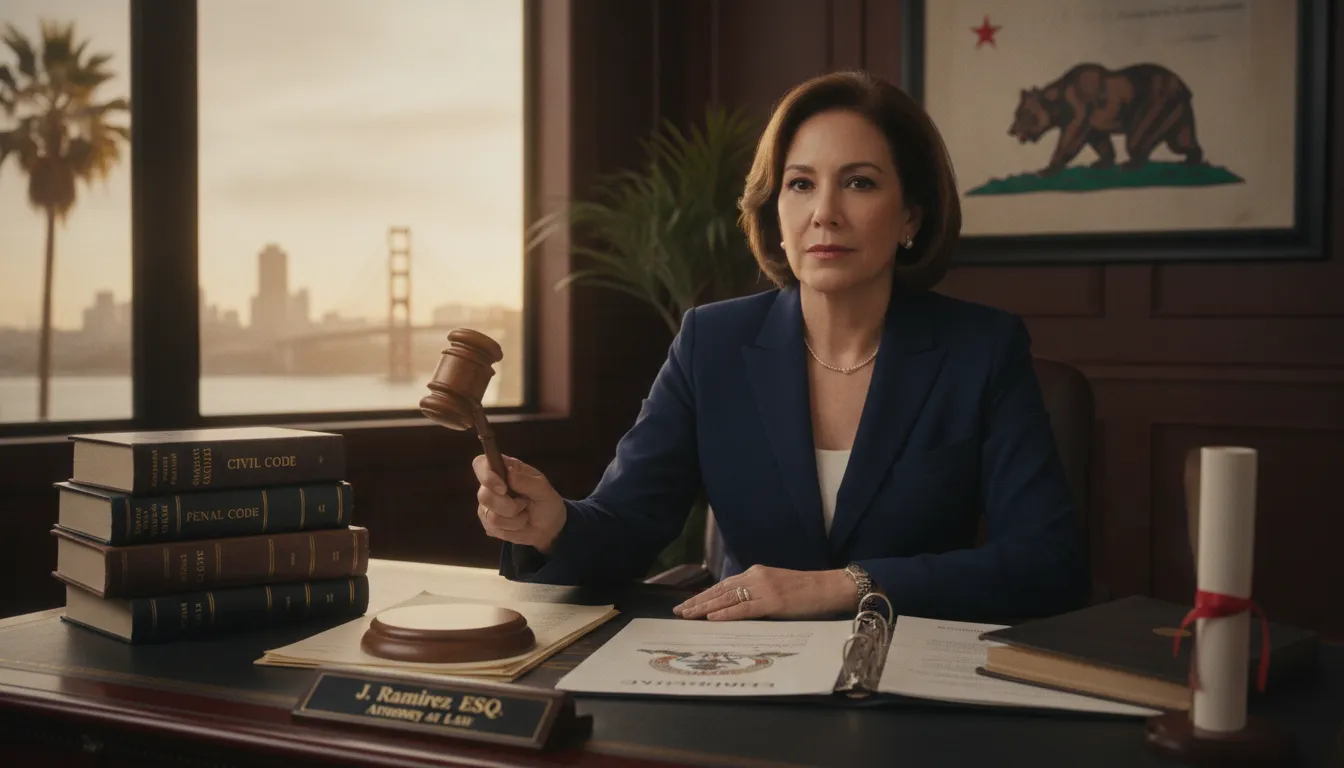 Law books, gavel, and legal documents on a desk representing California pain and suffering law