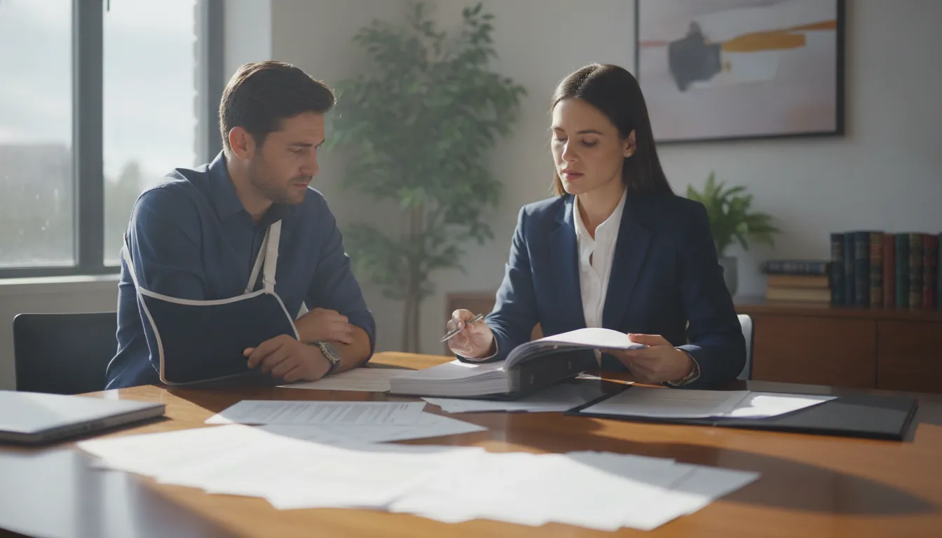 California injury attorney reviewing policy limits demand evidence with a client