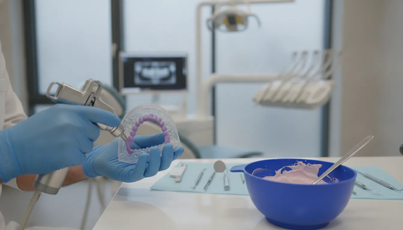 Alginate and VPS dental impression material in clinical trays