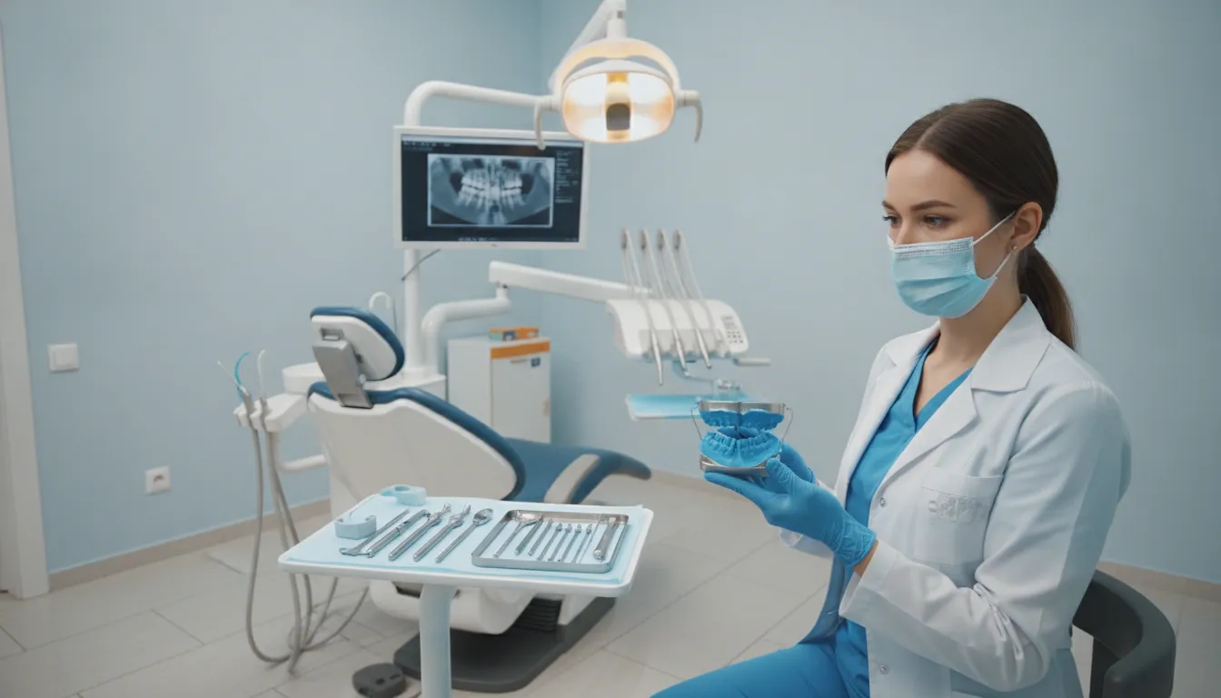 Clinician handling VPS impression material in a dental operatory