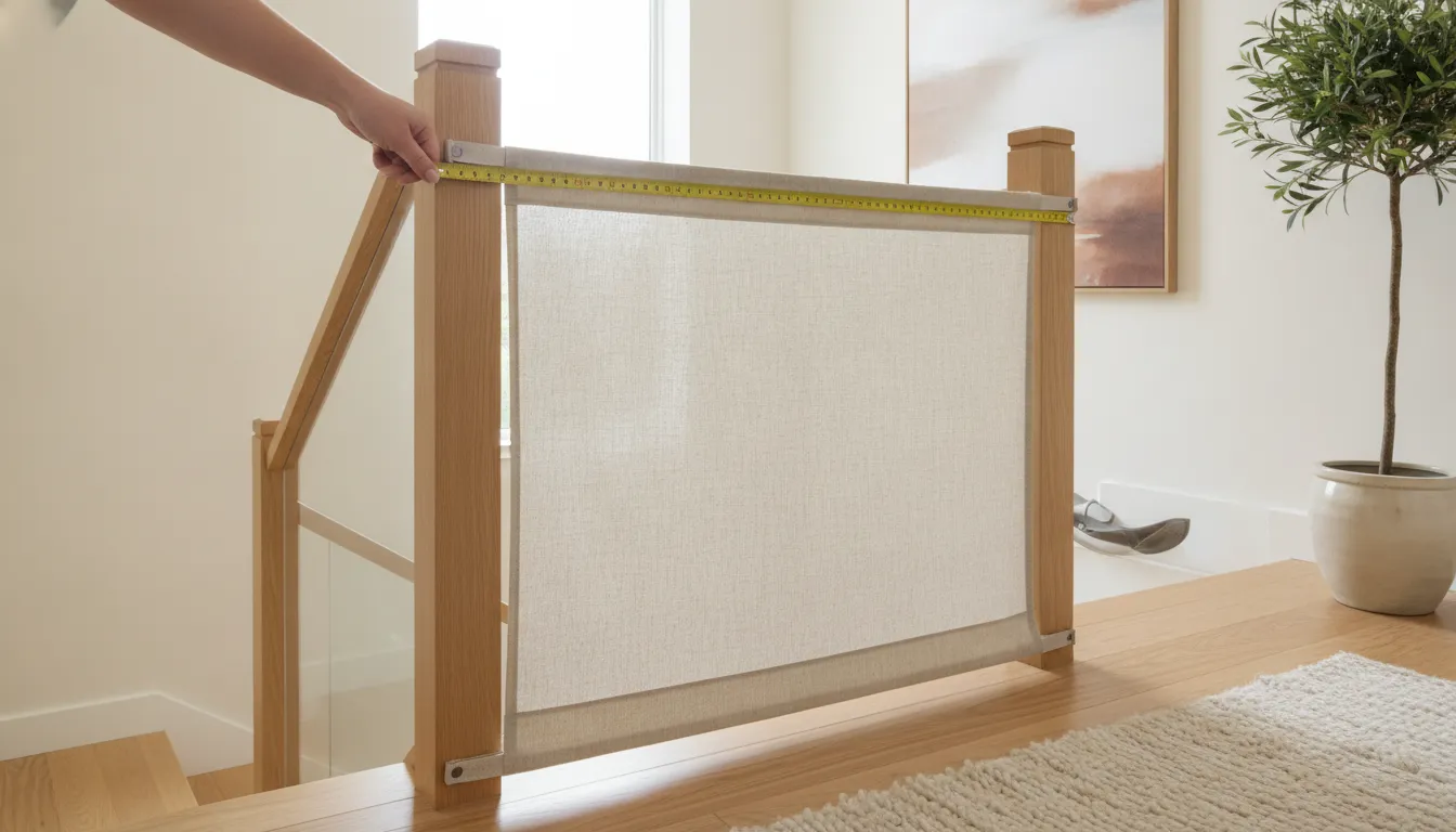 Measuring between banister attachment points for baby gate installation