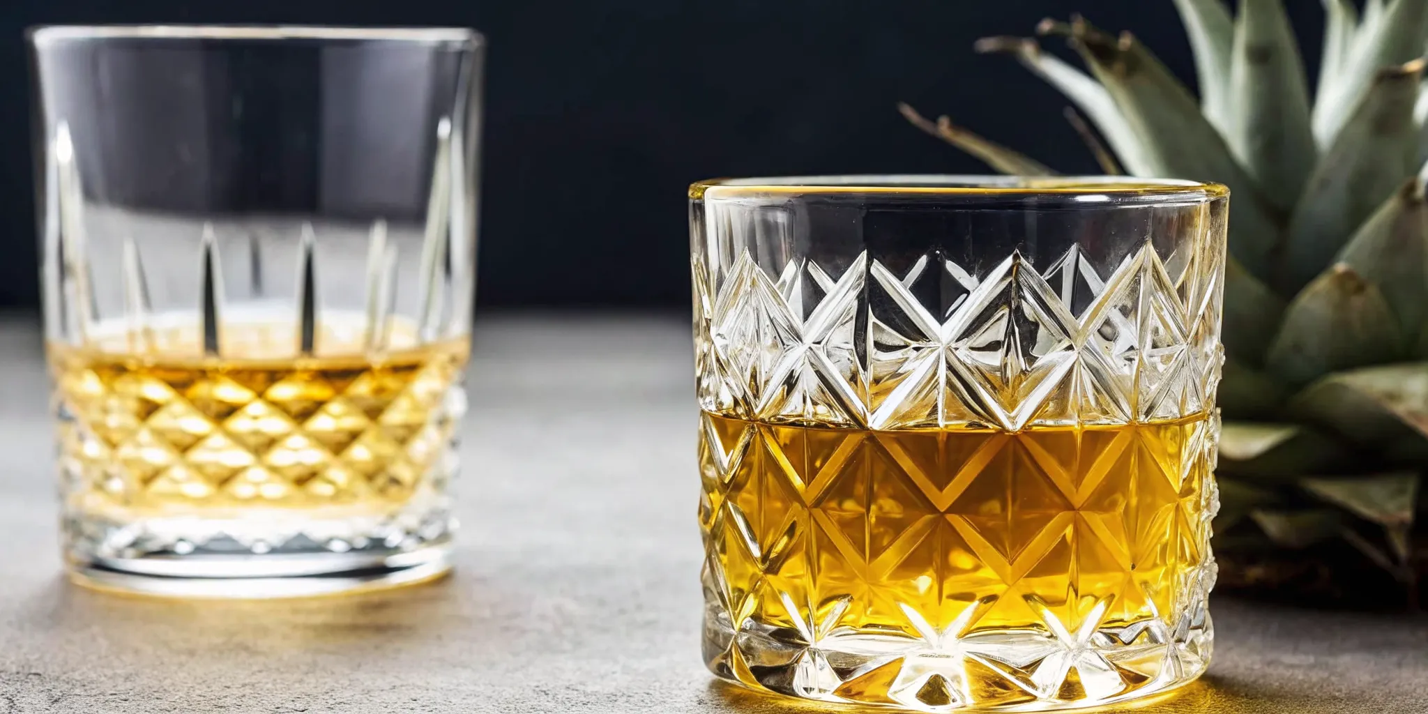 Clear cristalino tequila compared with golden aged tequila