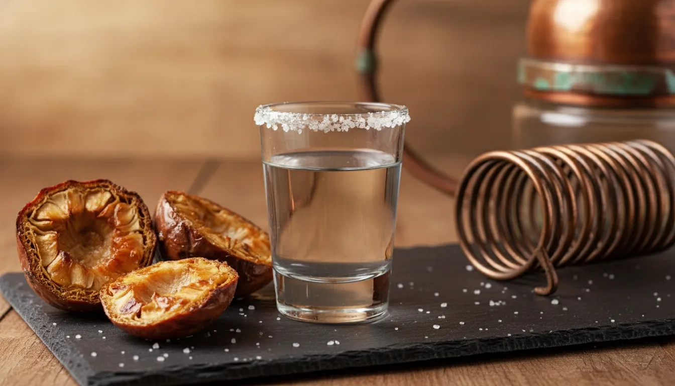 Roasted agave and clear blanco tequila during a production-focused tasting