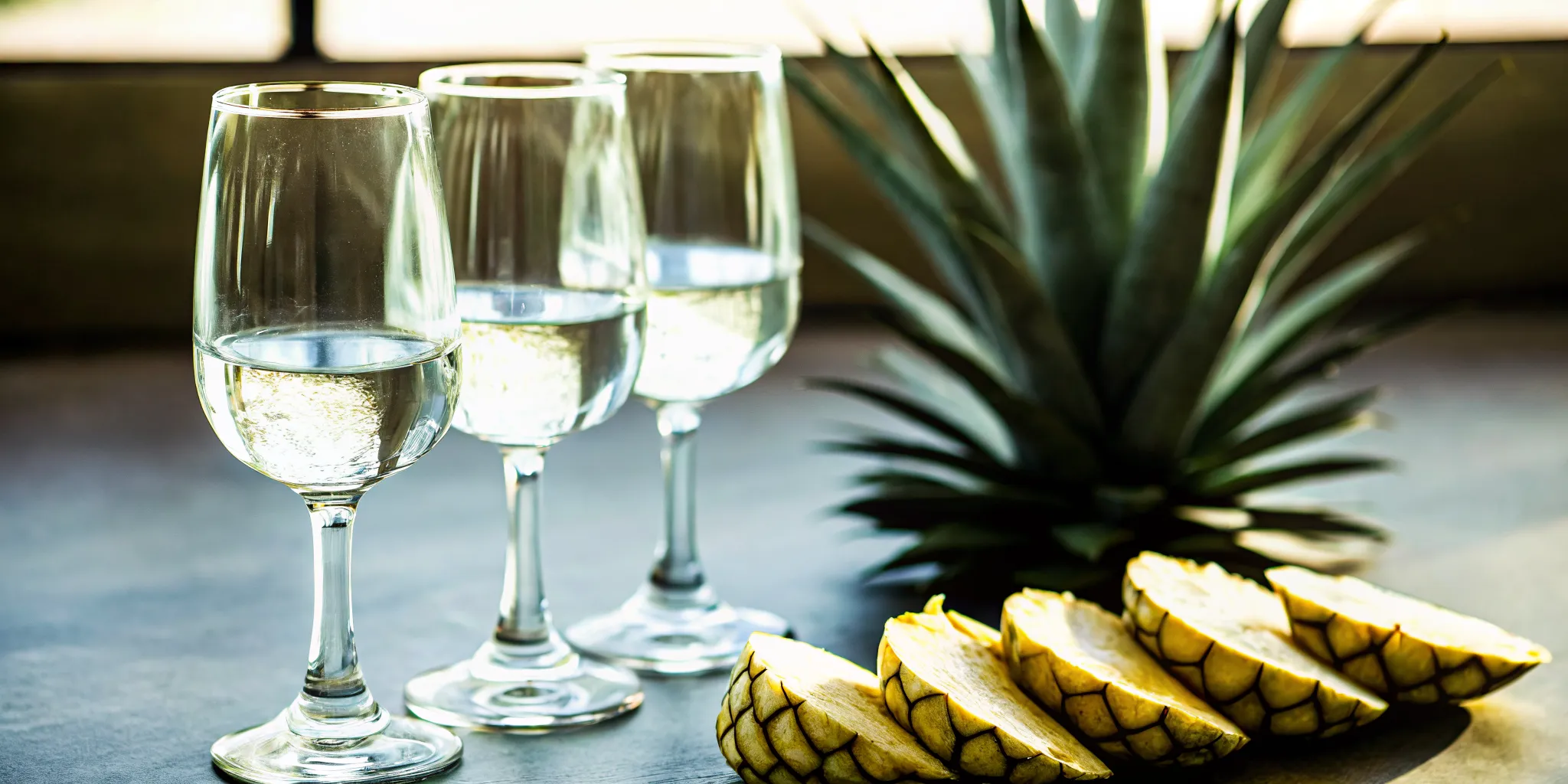 Blanco tequila tasting pour with blue agave and citrus notes