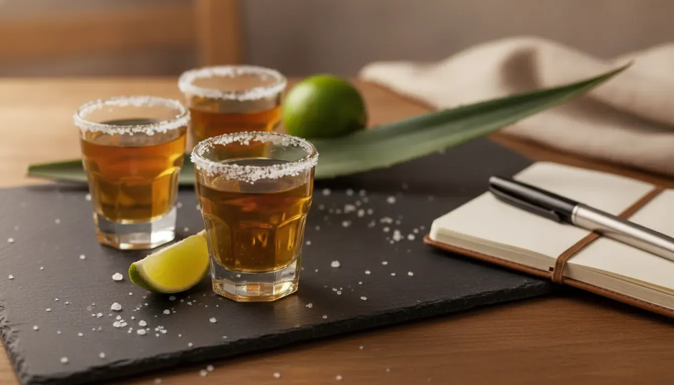 Three tequila tasting glasses for comparing organic tequila brands