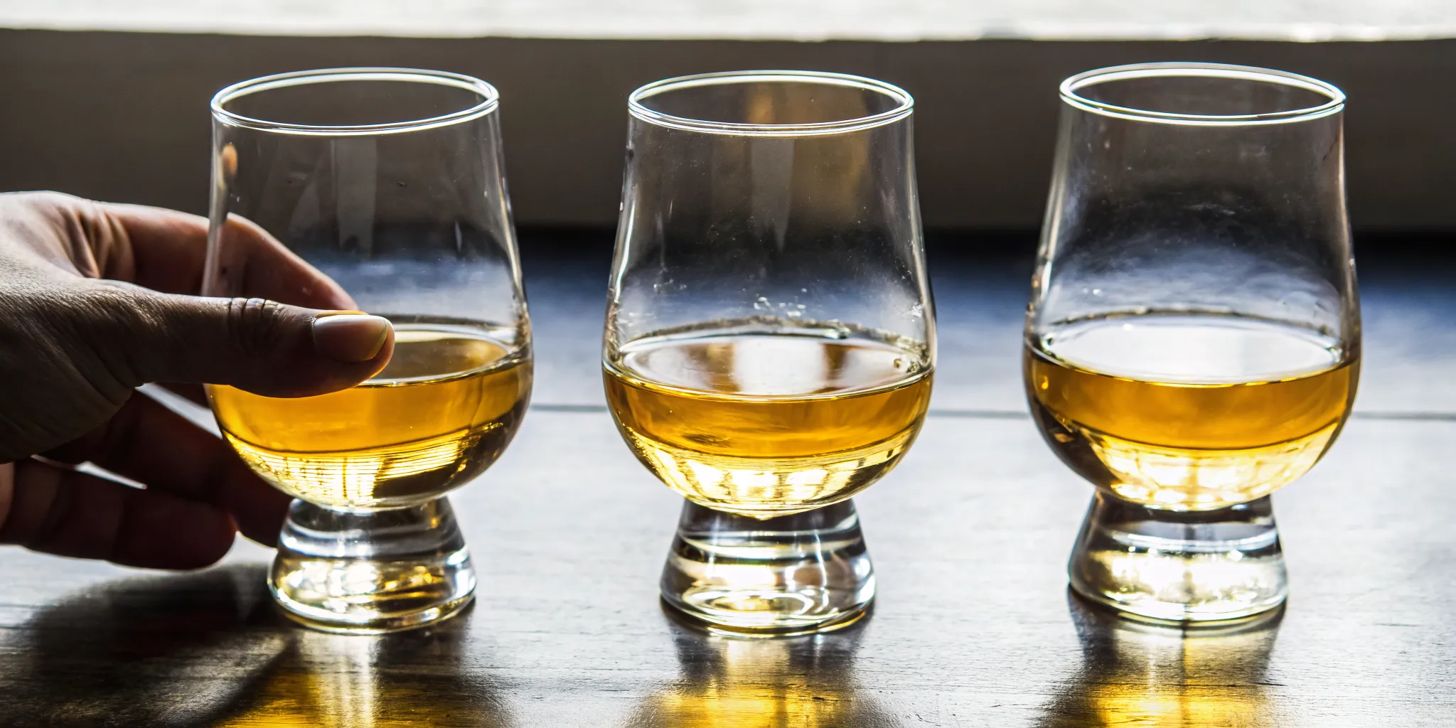 Nosing a tequila glass during a guided tasting