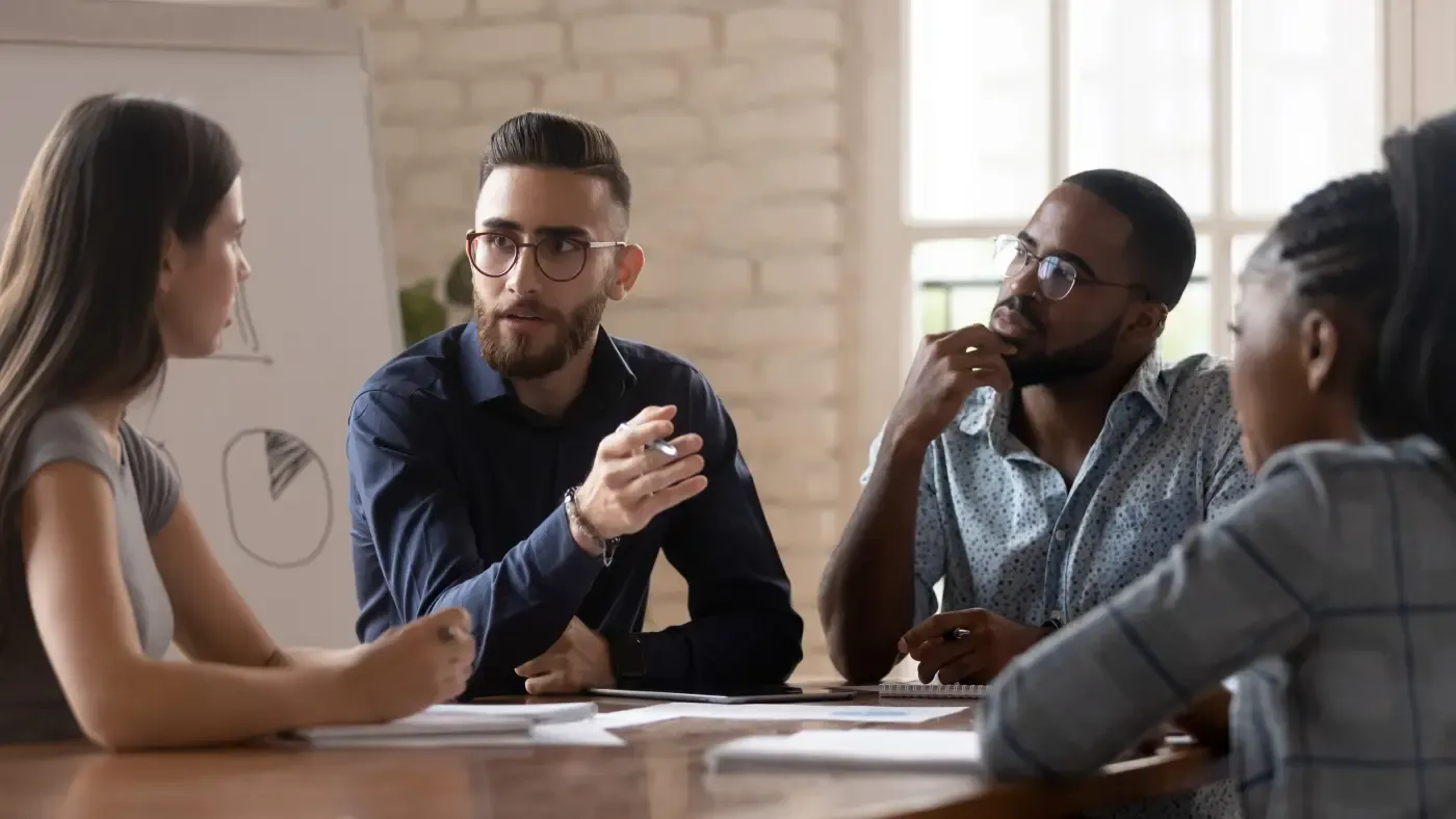 Consulting team preparing invoice financing documentation