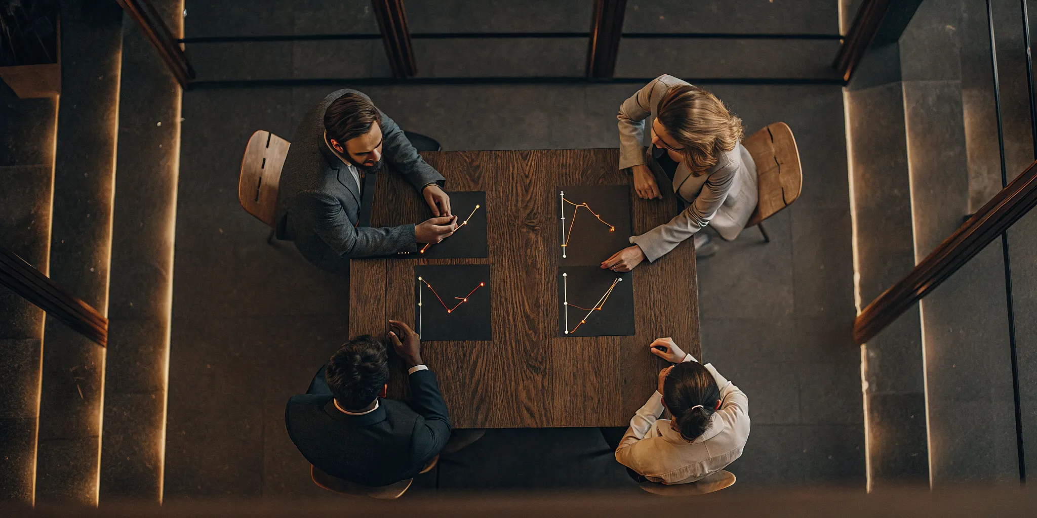 Executives comparing flat fee invoice financing companies