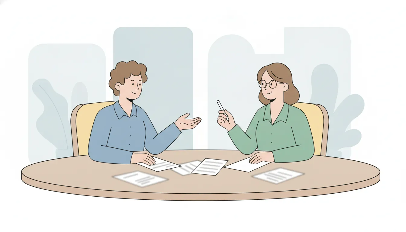 Business owner reviewing a late invoice follow-up with a finance colleague