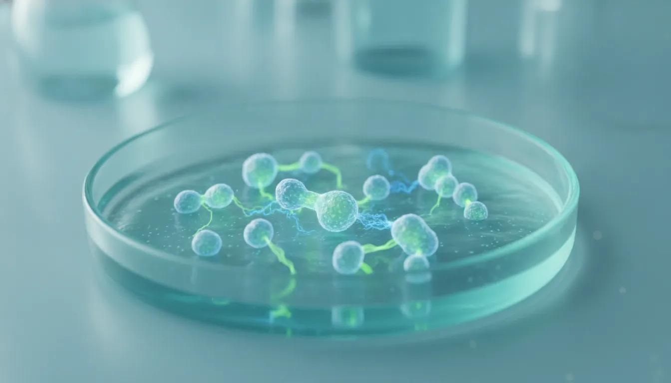 Glowing MUSE stem cells in a laboratory dish