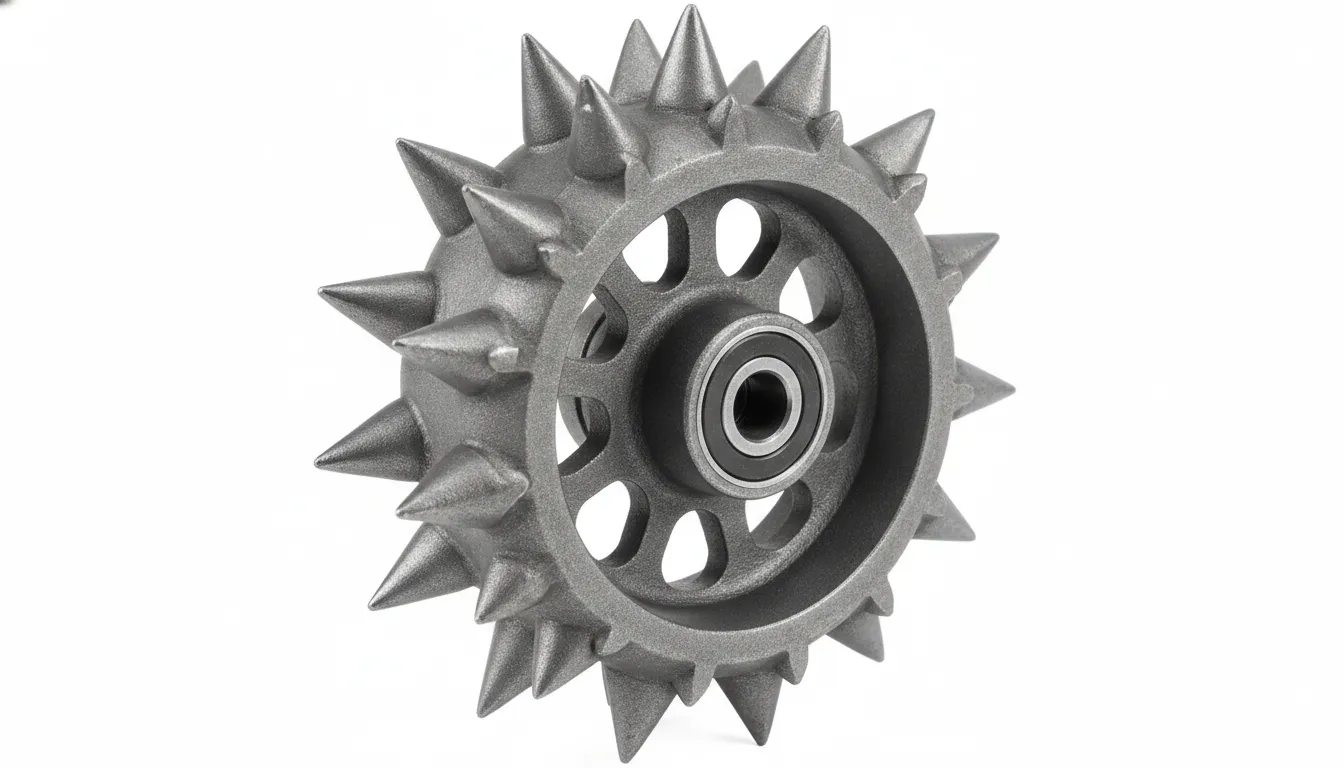 Spiked steel Germinator closing wheel for farm planters