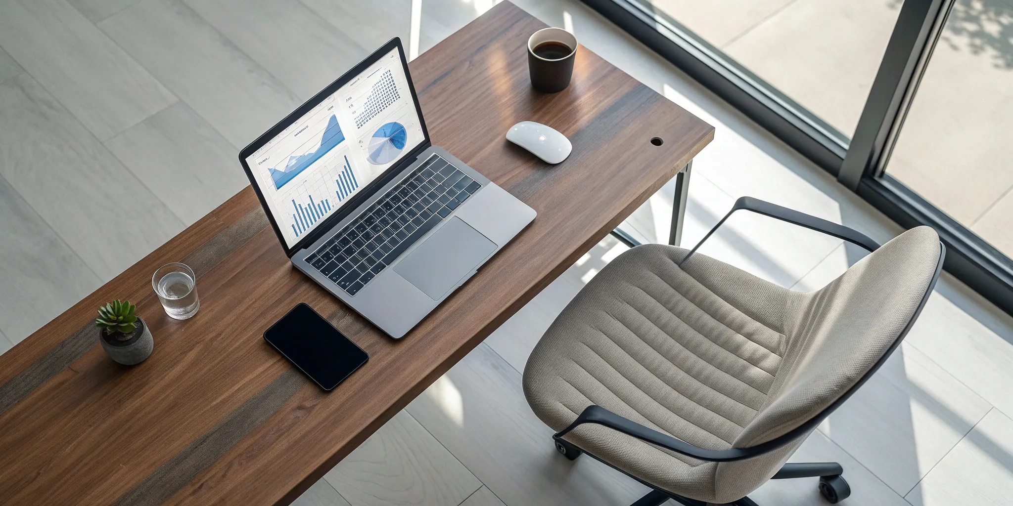 Laptop on a desk displaying the dashboard of the best newsletter management tool.