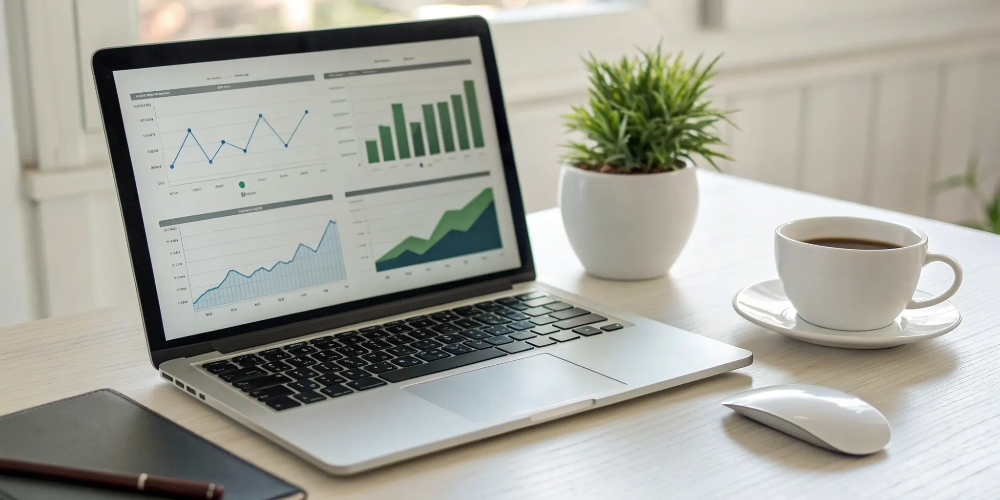 Laptop screen with a dashboard comparing revenue from different content monetization platforms.