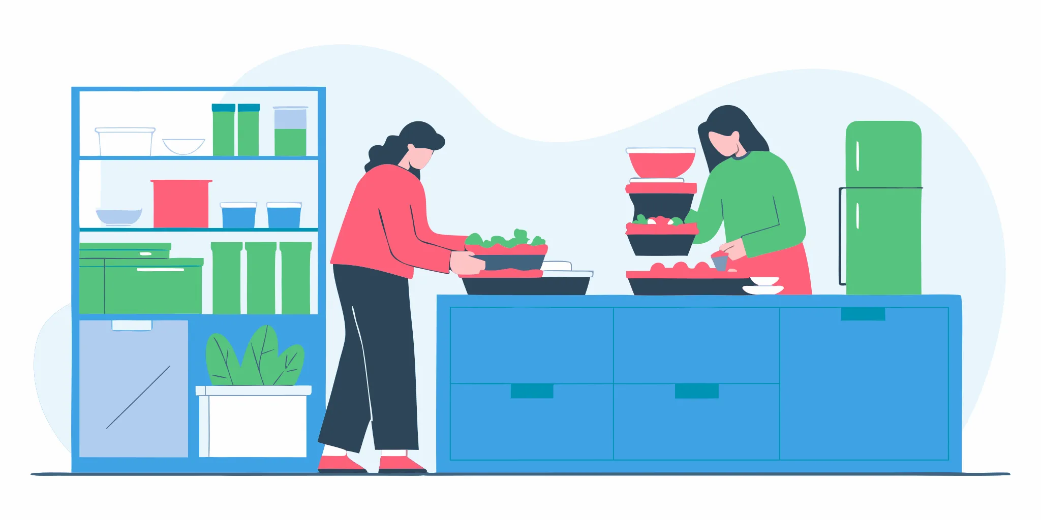 Organized workplace meal options for a Portland office