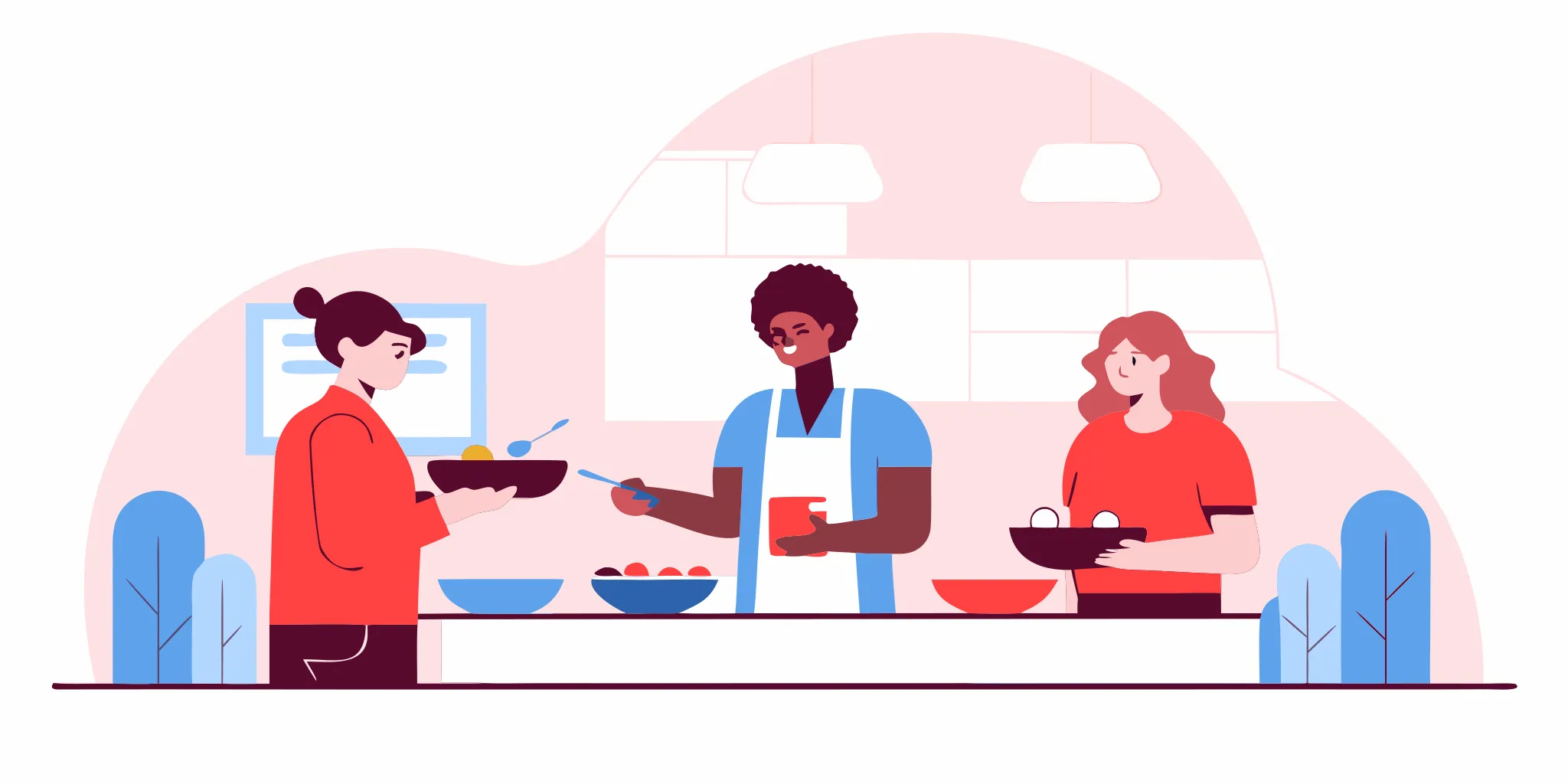 Portland hybrid office employees selecting labeled meals through a workplace food program