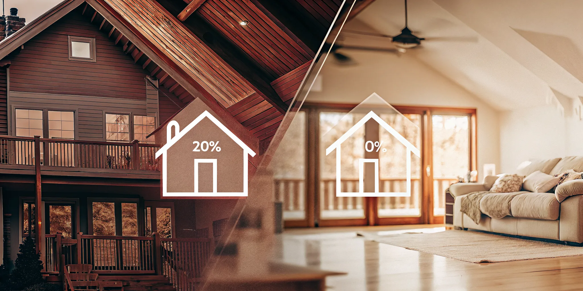 Split comparison infographic showing second home vs investment property down payment and mortgage requirements