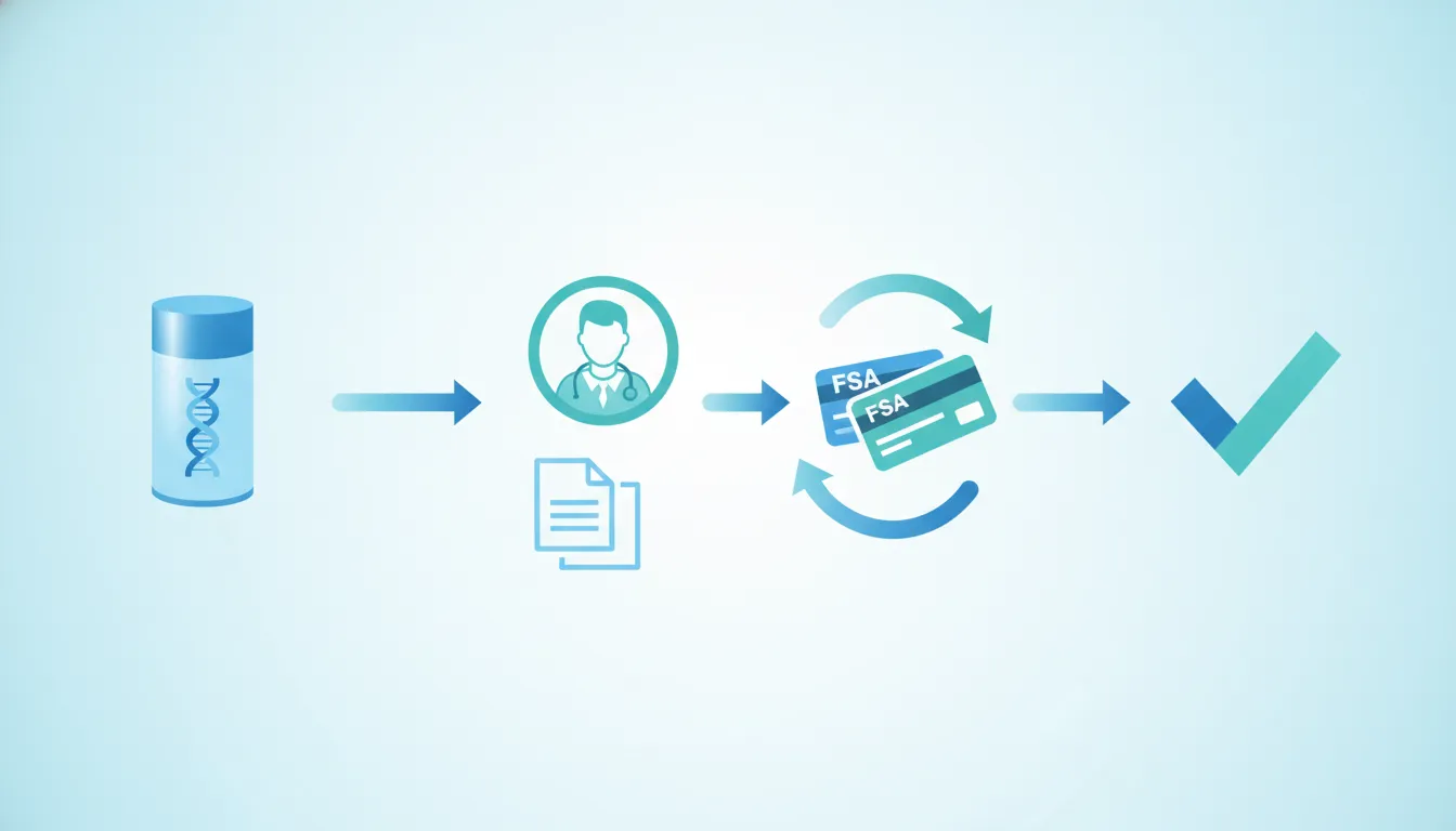 Genetic testing FSA eligibility review and documentation flow