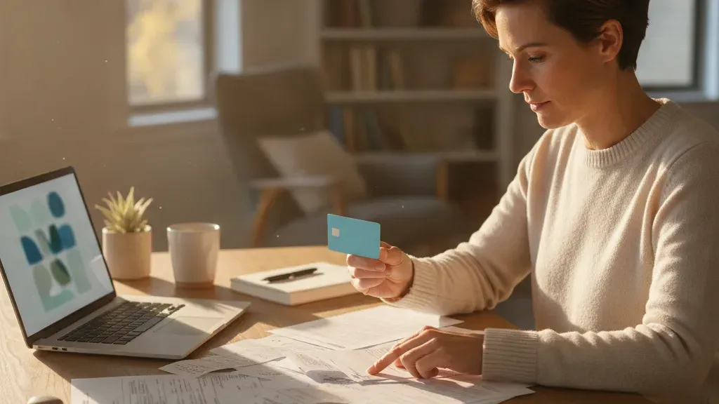 Person organizing healthcare receipts and HSA spending records