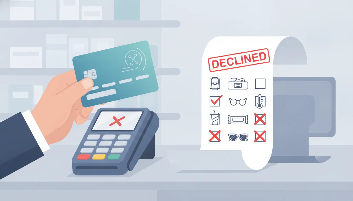 FSA card declined troubleshooting checklist with eligible health products