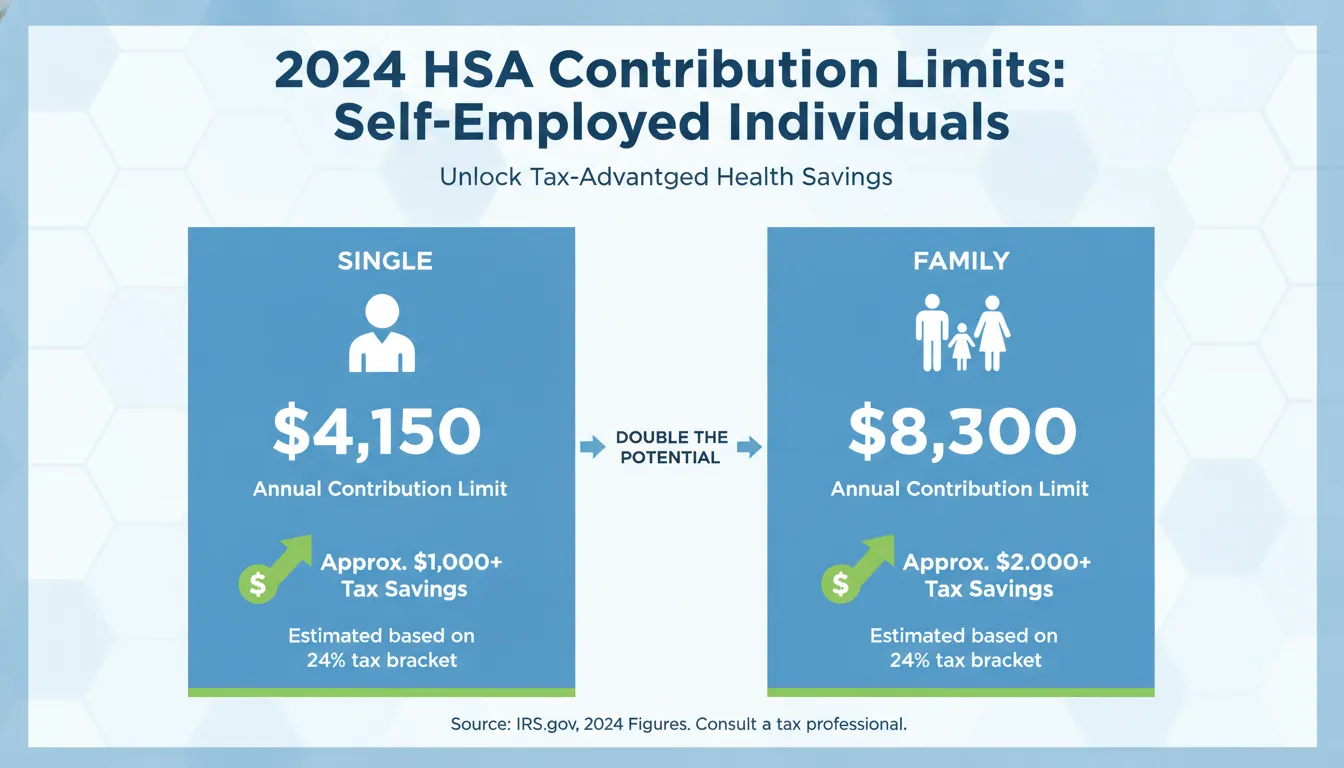 HSA contribution limits comparison chart showing 2026 single limit of $4,400 and family limit of $8,750 with catch-up contributions