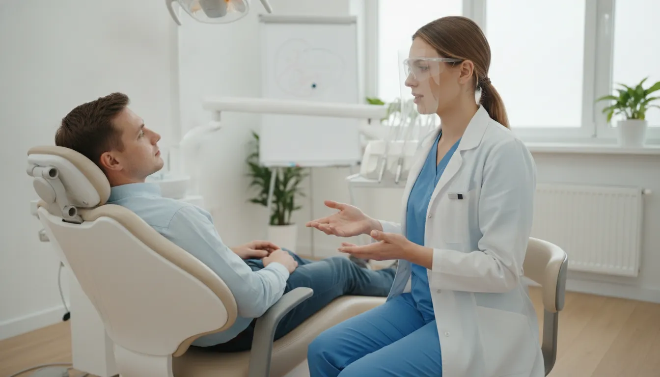 Healthcare provider discussing medical necessity documentation with a patient