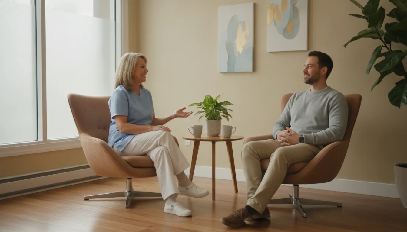 A doctor reviewing with a patient whether a diagnosed condition makes a specific probiotic medically necessary