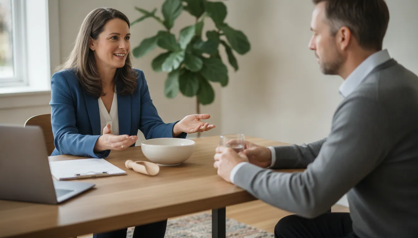 Provider discussing medically necessary protein supplementation