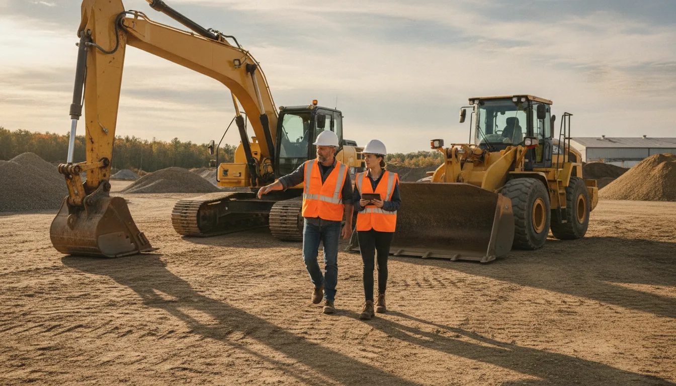 Operator training with heavy construction equipment