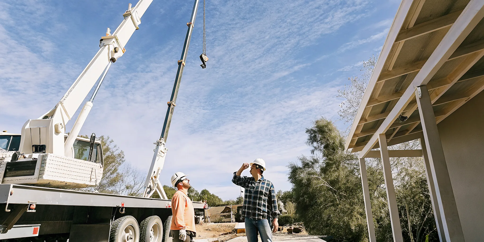 Operator completing a pre-shift inspection of sign hanging equipment