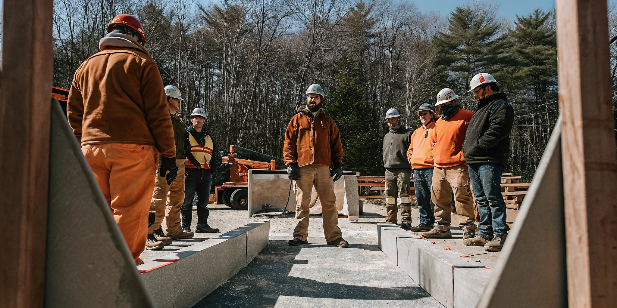 Massachusetts construction crew attending heavy equipment safety training at a jobsite
