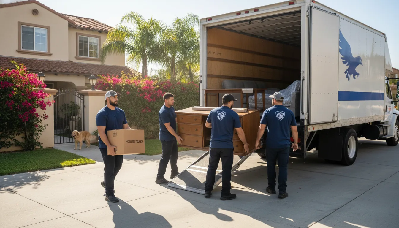 California junk removal crew loading household items for an onsite estimate